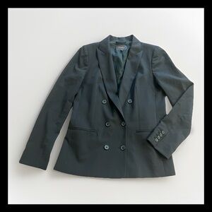 Madewell J Crew Buckley Tailors Wool Black Double Breasted Blazer Woman Size 10